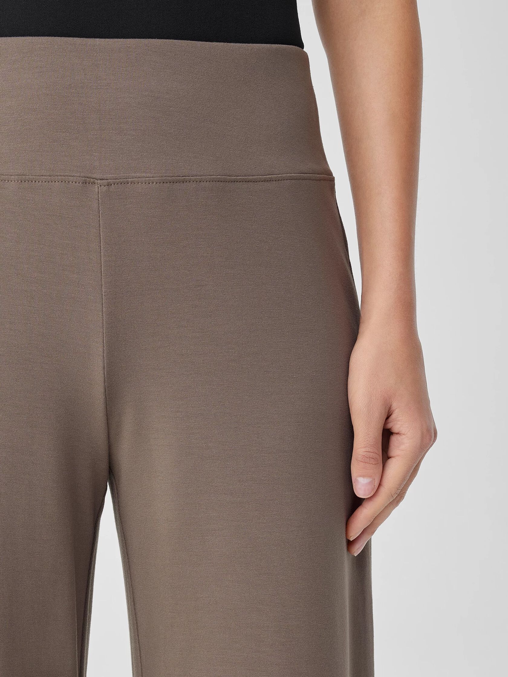 Stretch Jersey Knit Wide-Leg Pant