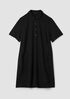 Cotton Blend Stripe Stitch Classic Collar Dress