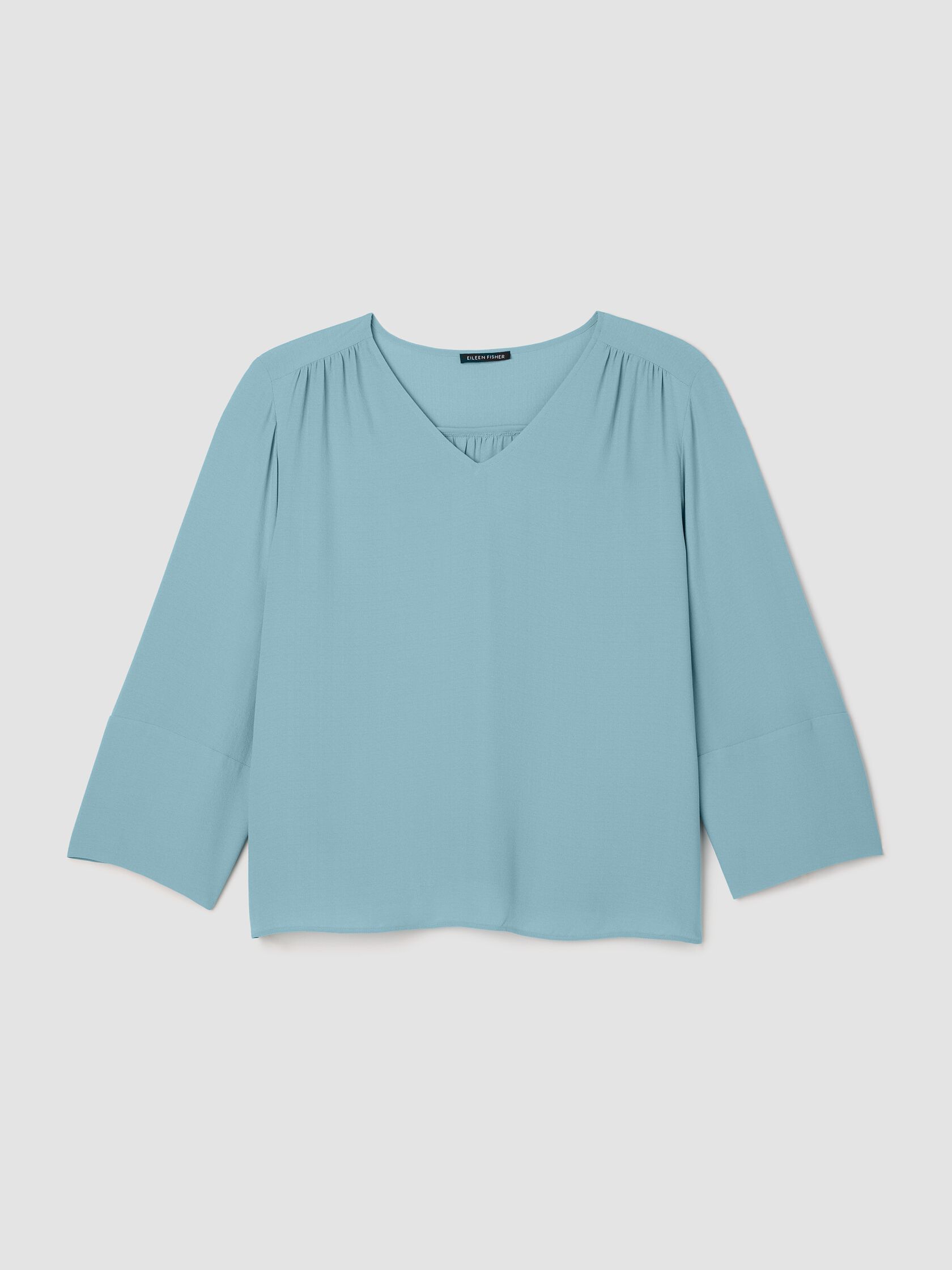 Silk Georgette Crepe V-Neck Top