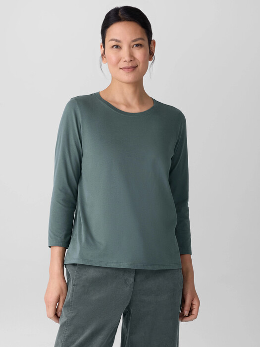 Organic Pima Cotton Jersey 3/4-Sleeve Tee