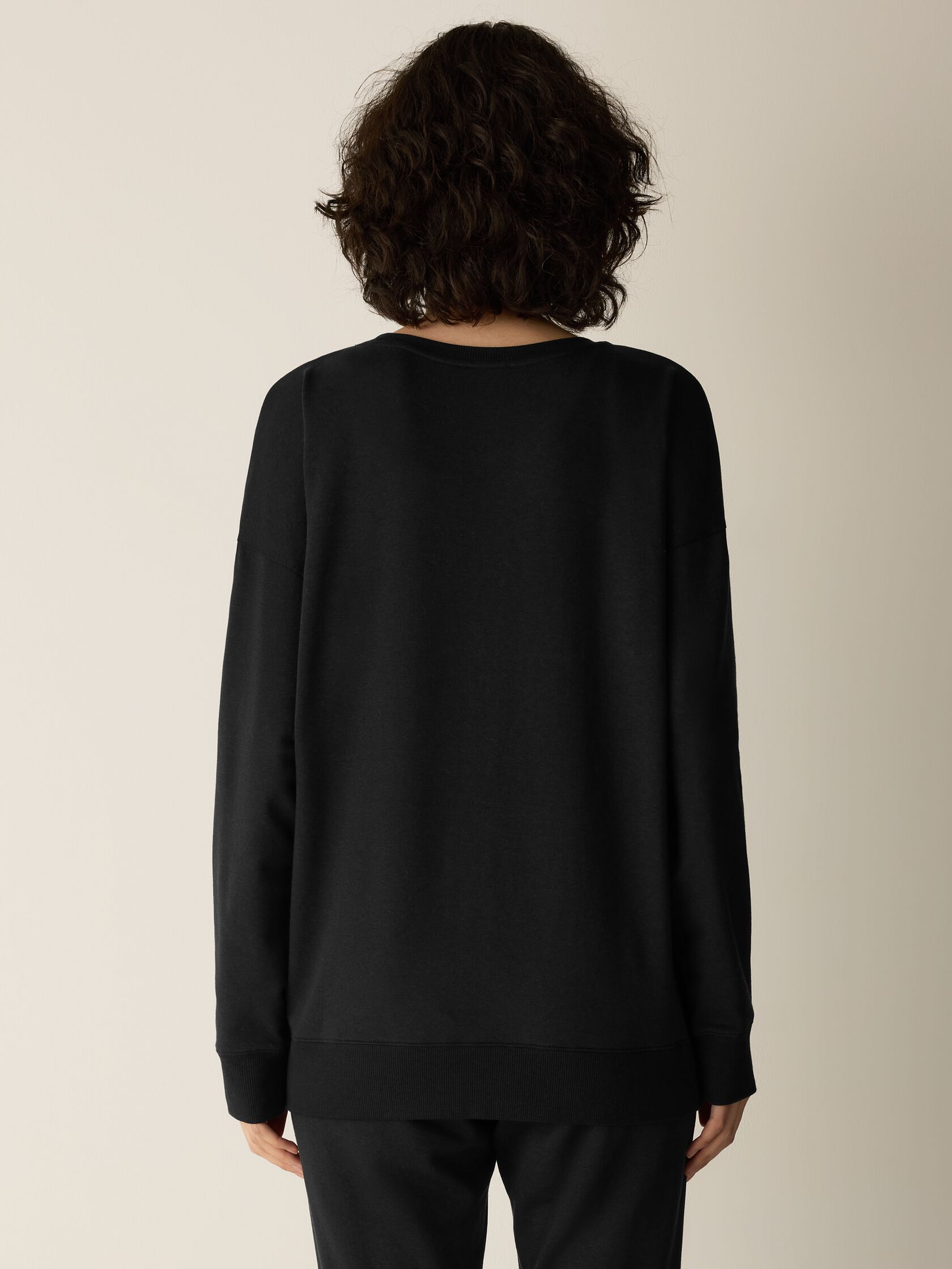 Cozy Brushed Terry Hug Crew Neck Long Top