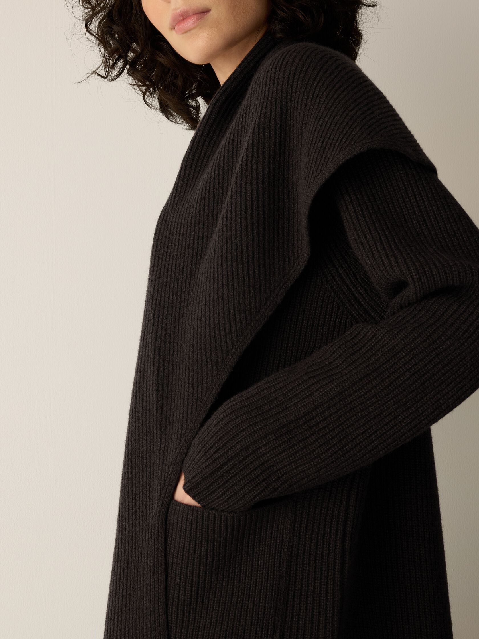 Recycled Wool Cashmere Shawl Cardigan