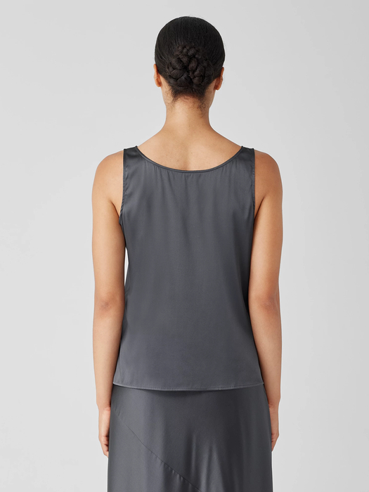 Stretch Silk Charmeuse V-Neck Tank