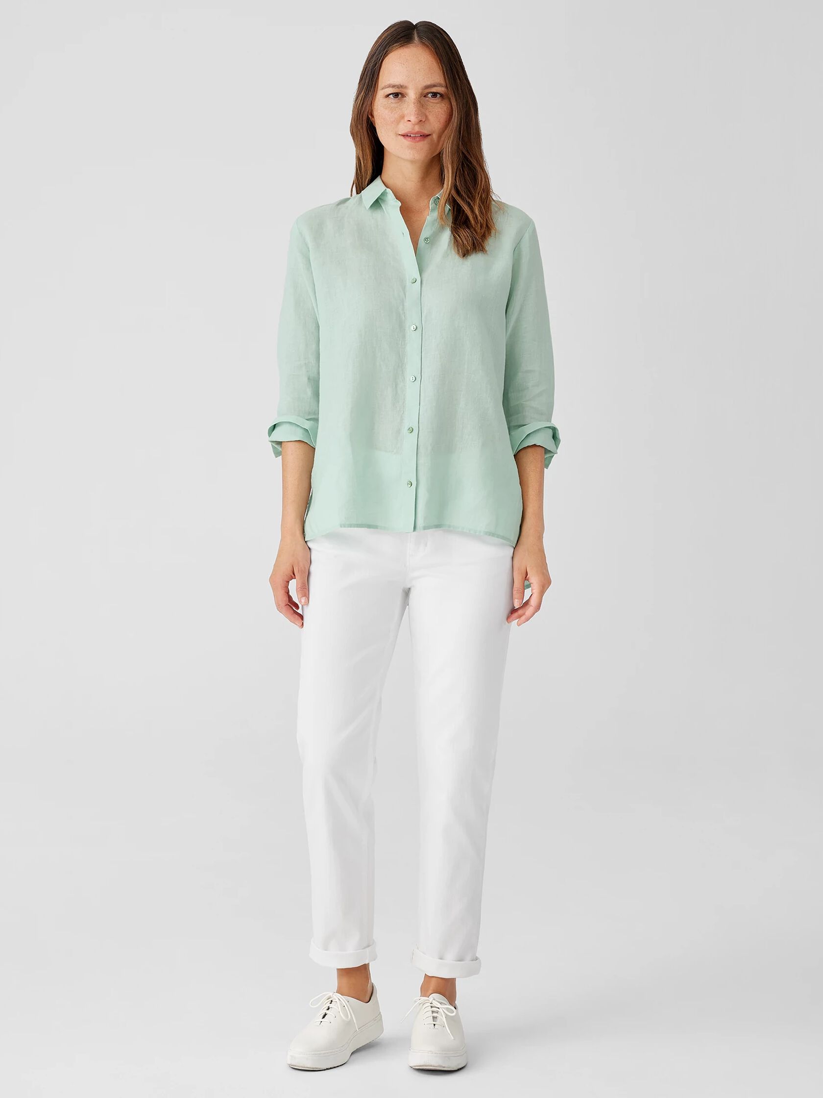 Handkerchief Linen Classic Collar Shirt