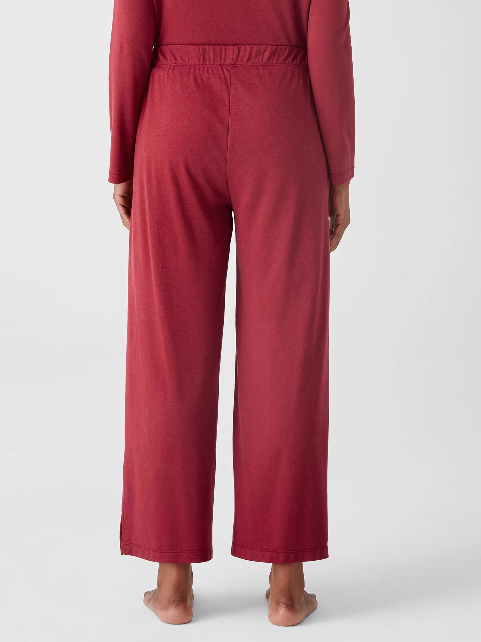 Cozy Organic Cotton Interlock Wide-Leg Pant