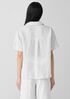 Puckered Organic Linen Short-Sleeve Shirt