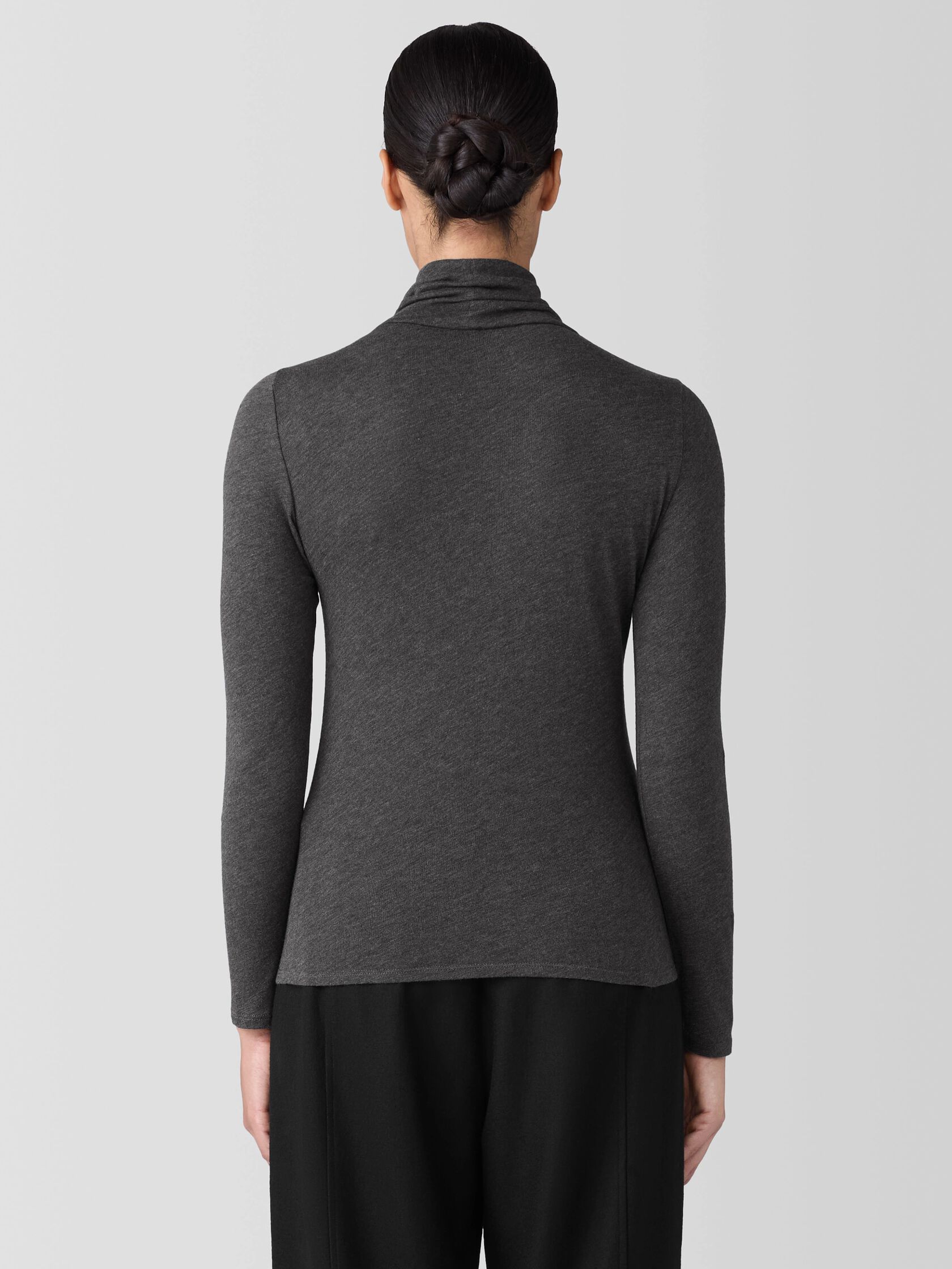 Sheer Knit Turtleneck Top