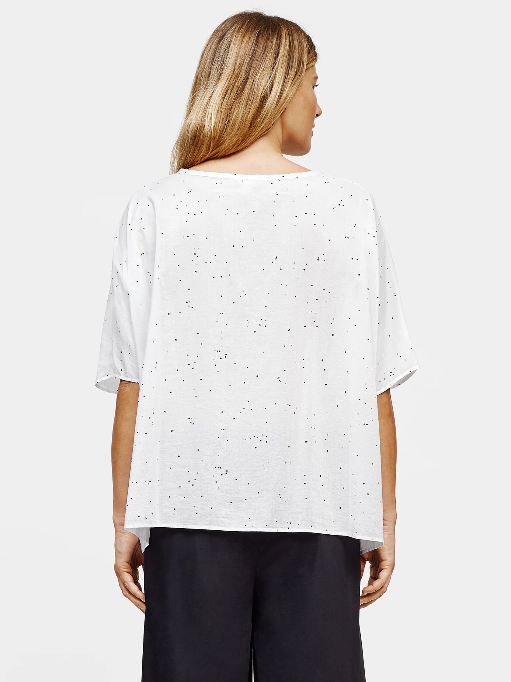 Organic Cotton Voile Splatter Print Box-Top