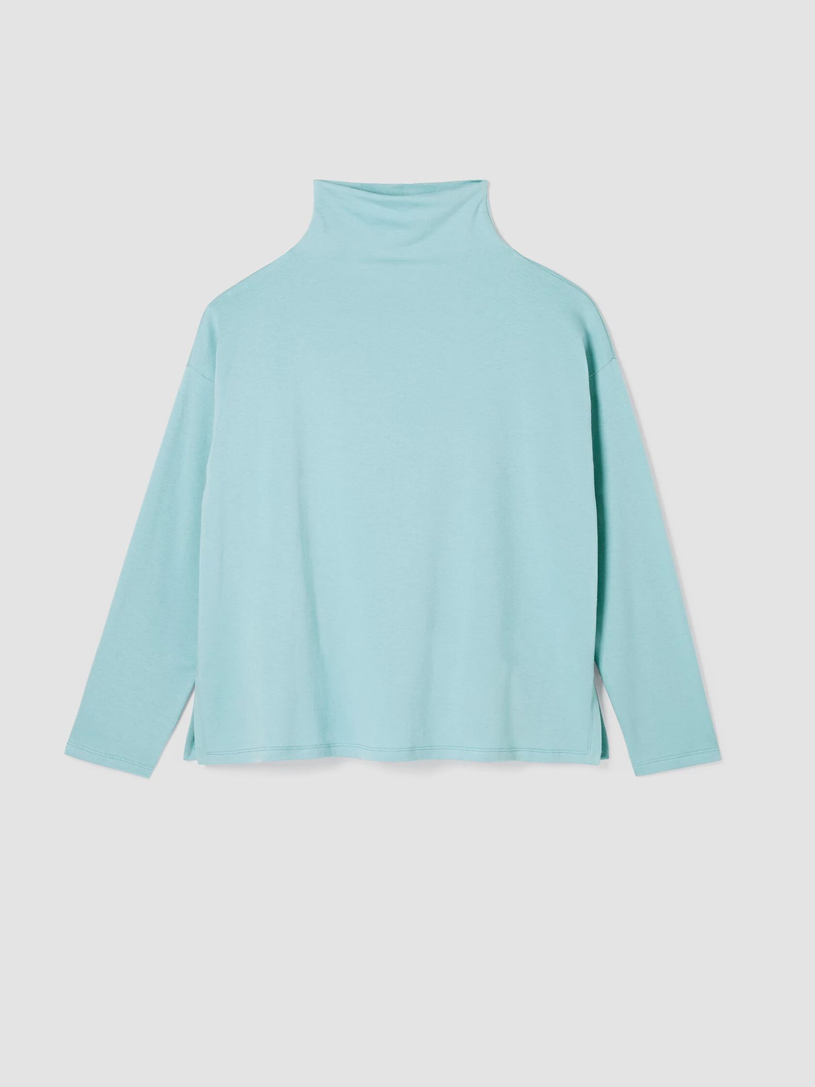 Cozy Brushed Terry Funnel Neck Box-Top