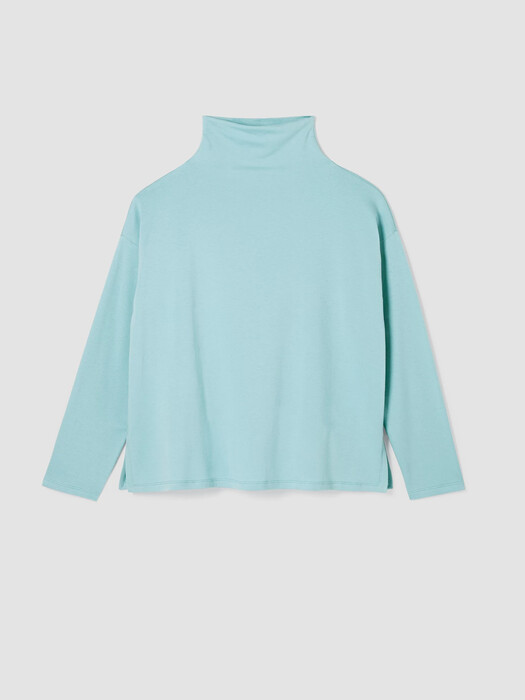 Cozy Brushed Terry Funnel Neck Box-Top