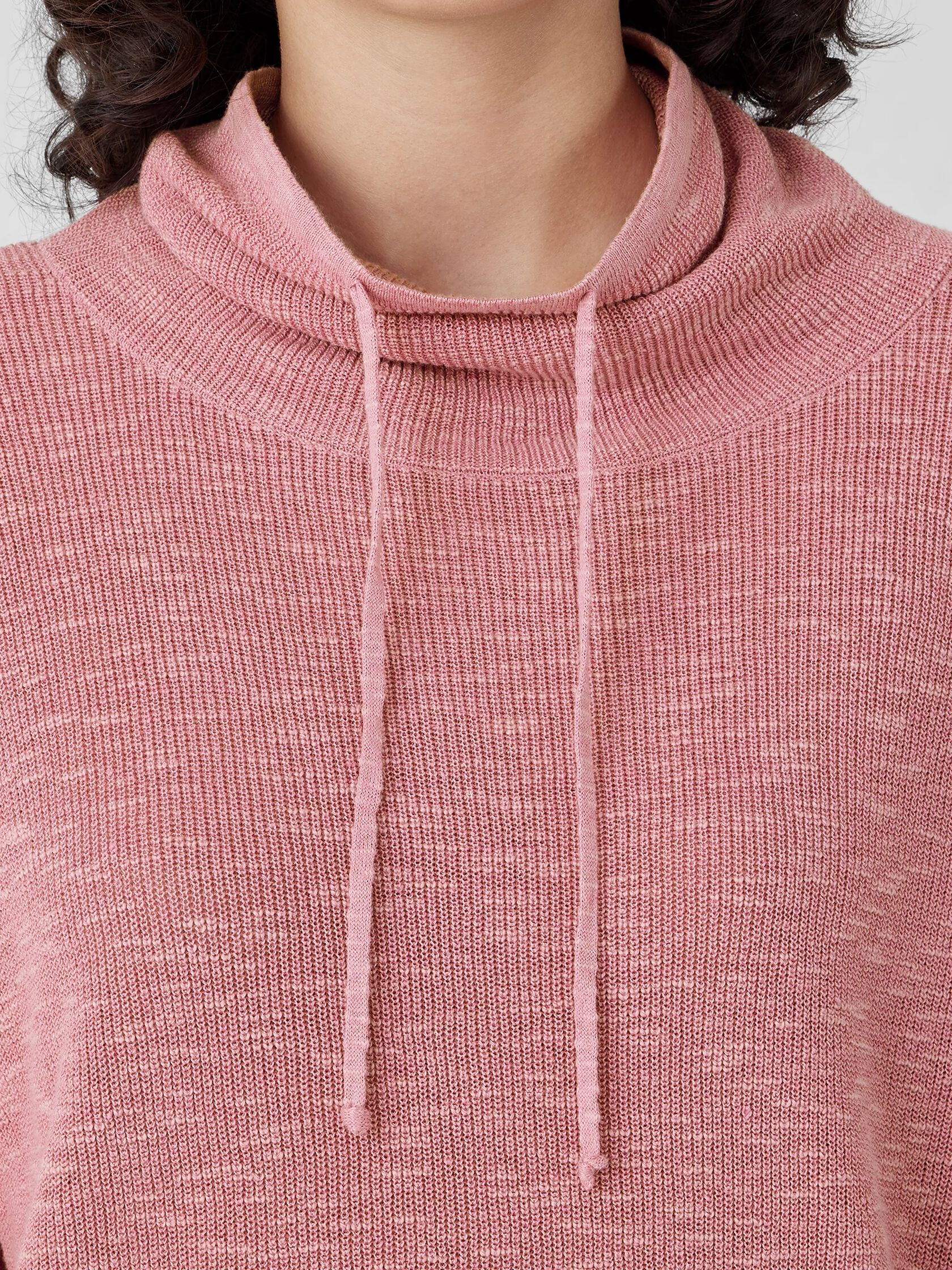 Organic Linen Cotton Slub Funnel Neck Top
