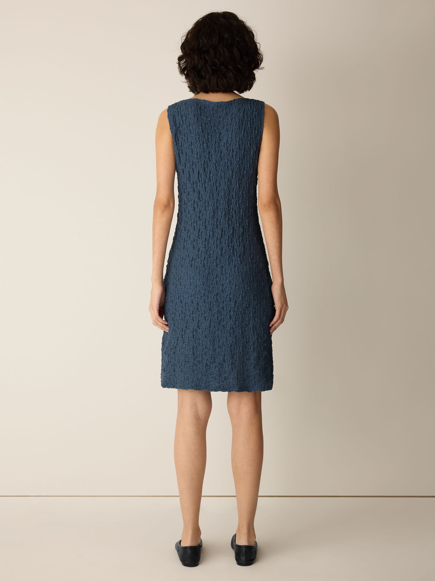 Bubble Jacquard Bateau Neck Dress