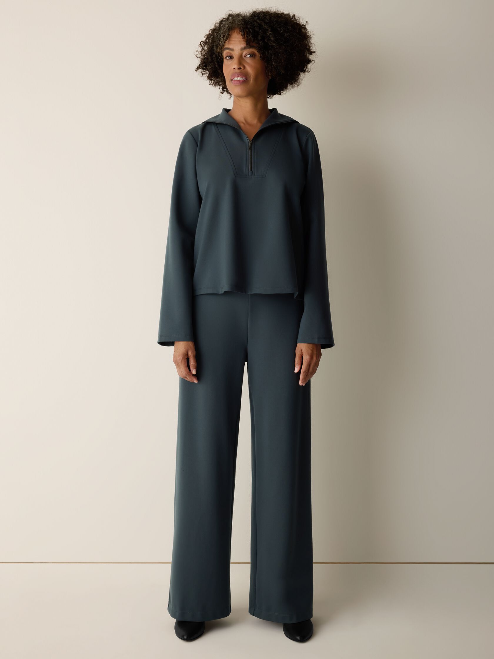 Lightweight Ponte Wide-Leg Pant