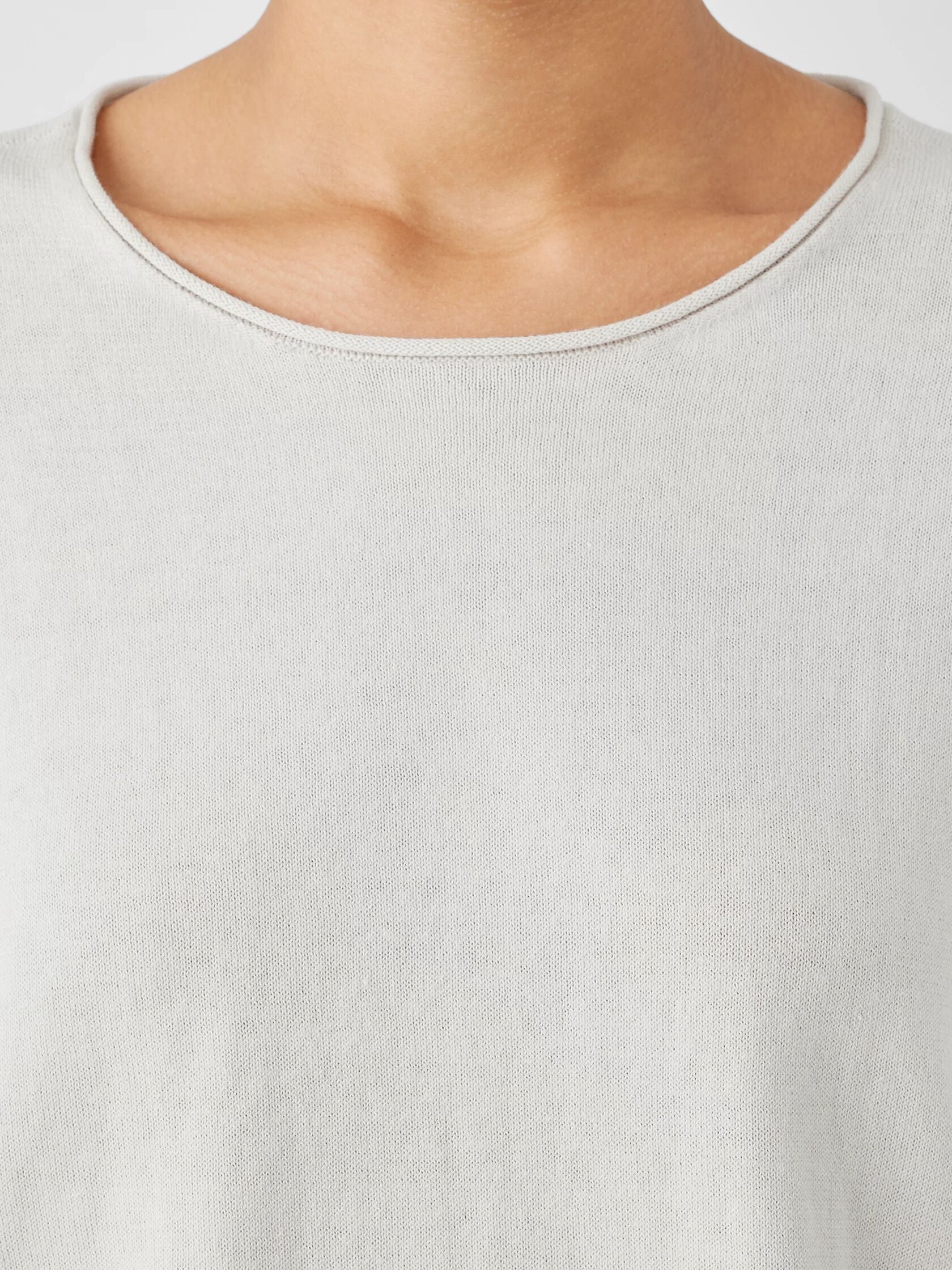 Peruvian Organic Cotton Crepe Crew Neck Top