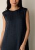Dimensional Silk Jacquard Round Neck Dress
