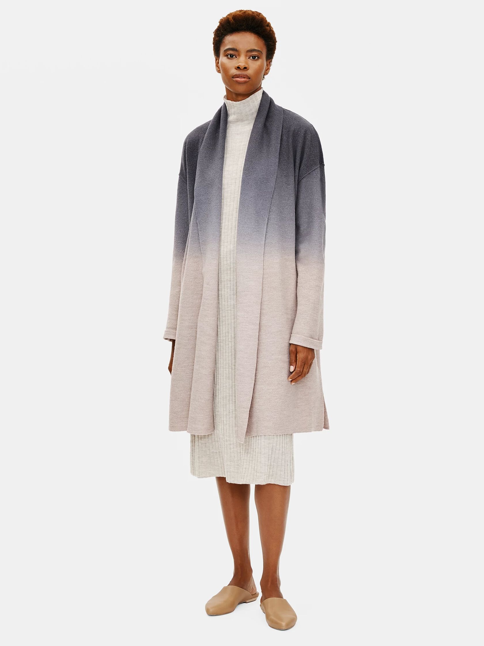 Ombre Boiled Wool Coat in Responsible Wool