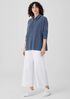 Organic Linen Cotton Slub Funnel Neck Top