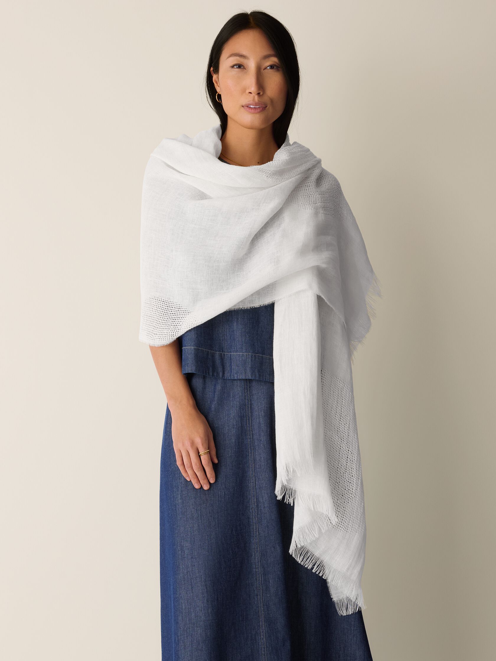 Organic Linen Circles Scarf