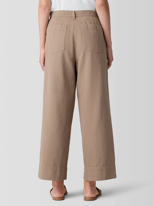 Garment-Dyed Utility Cotton Wide-Leg Pant