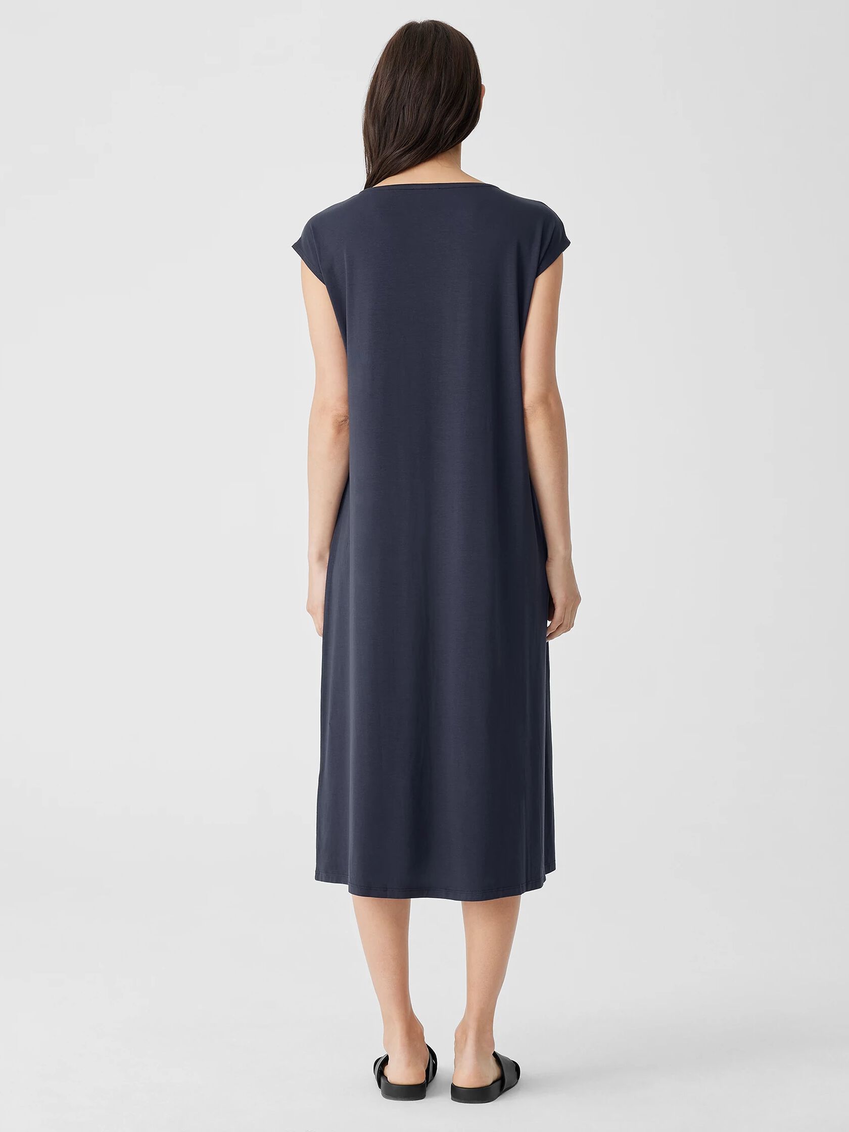 Fine Jersey Jewel Neck Dress