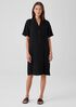 Silk Georgette Crepe Notch Collar Dress