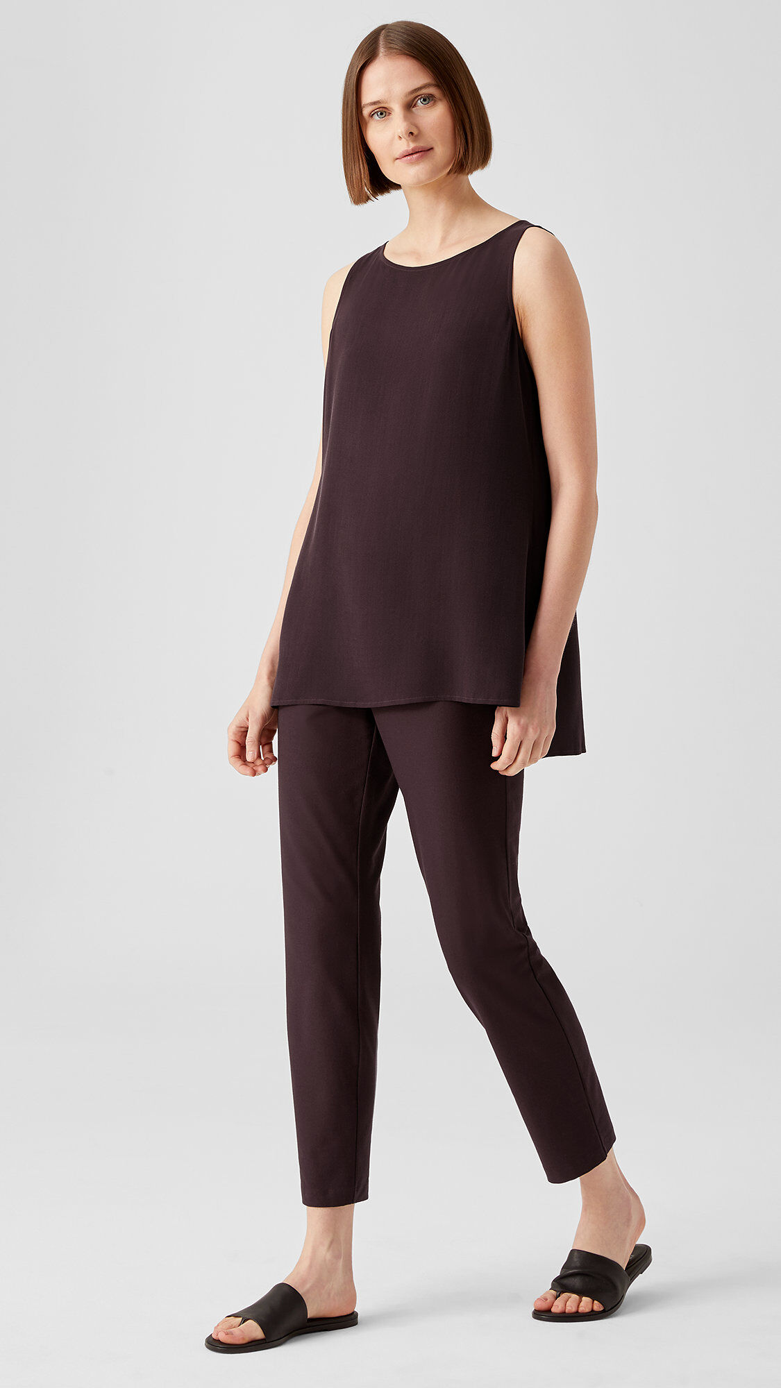 Stretch crepe slim ankle pants eileen fisher on sale