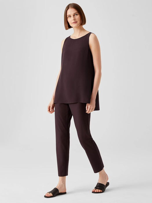 Washable Stretch Crepe Slim Ankle Pant