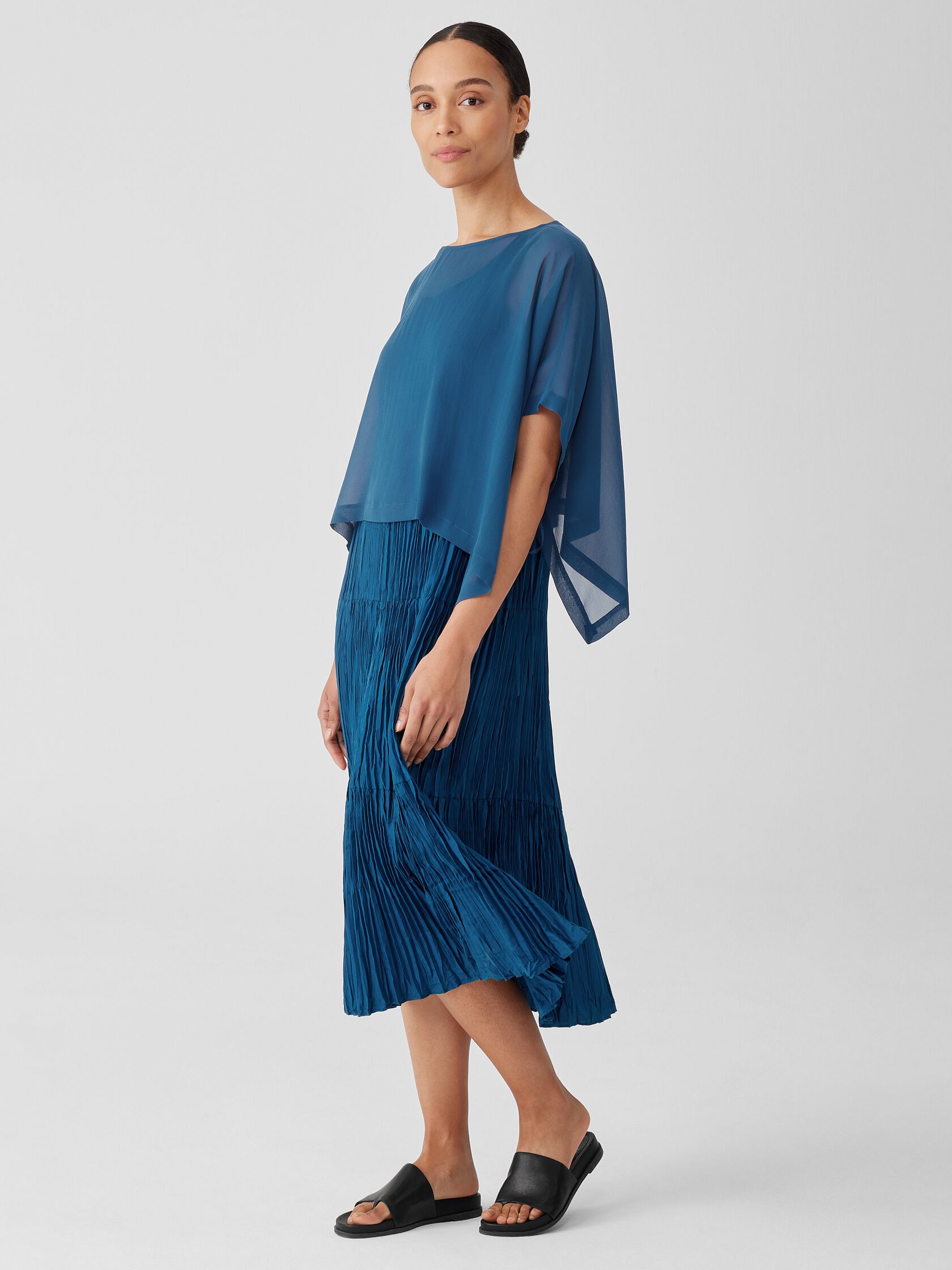 Sheer Silk Georgette Poncho