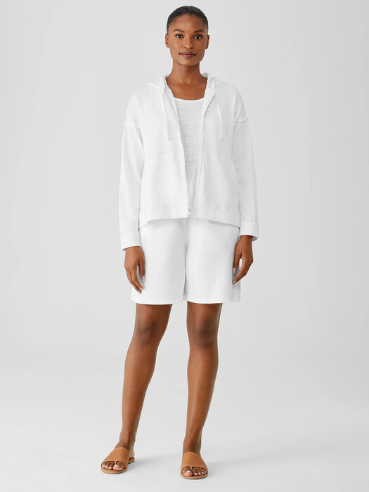 Lightweight Organic Cotton Terry Hooded Top