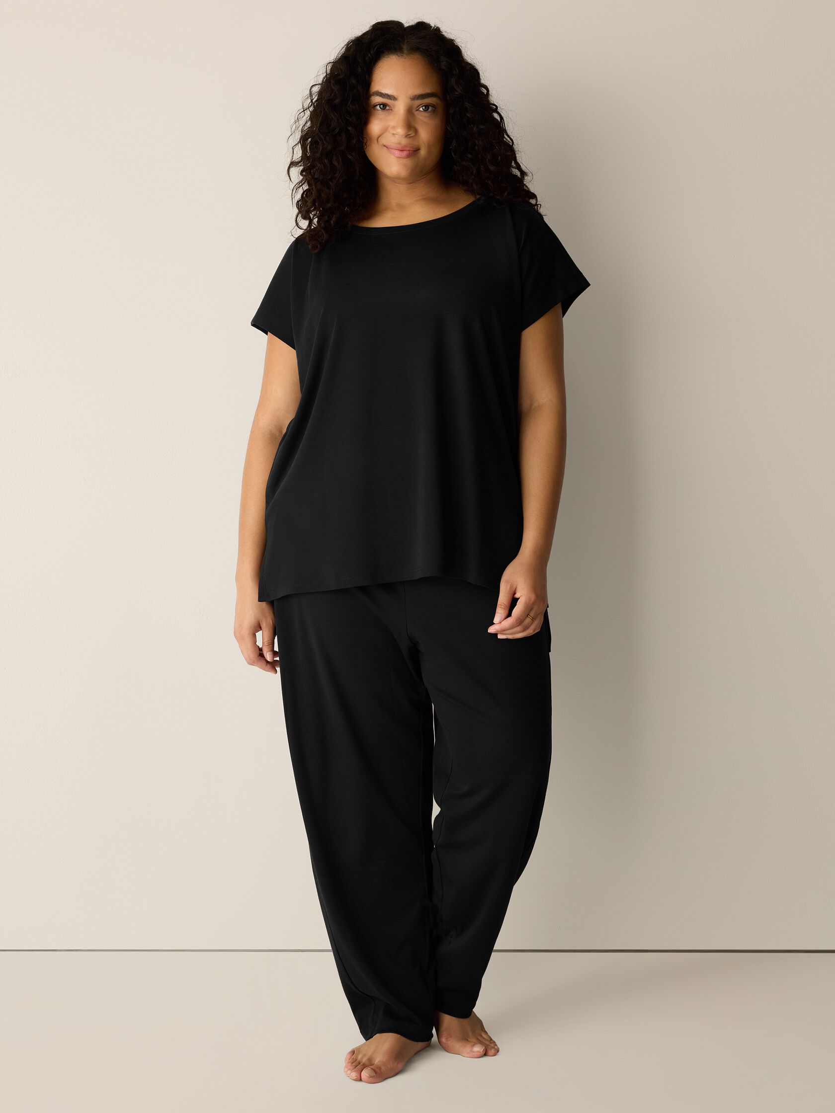 Organic Cotton Interlock Jewel Neck Sleep Tee