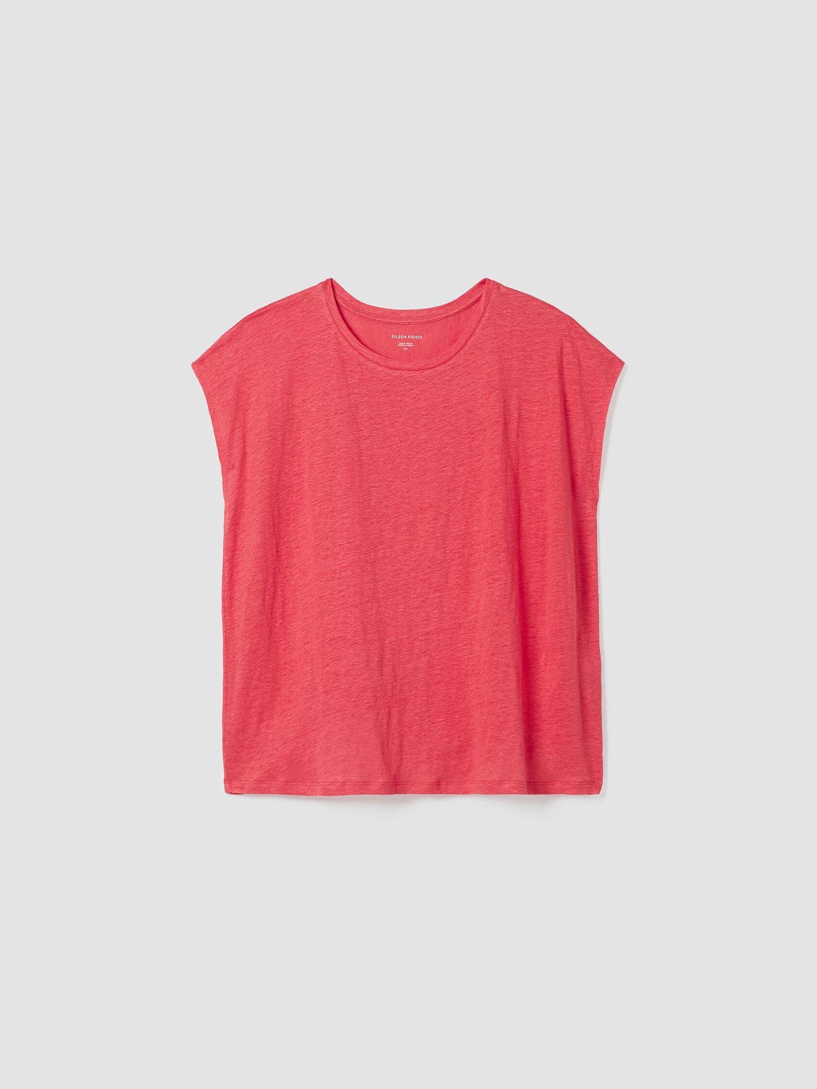 Organic Linen Jersey Shirred-Back Top