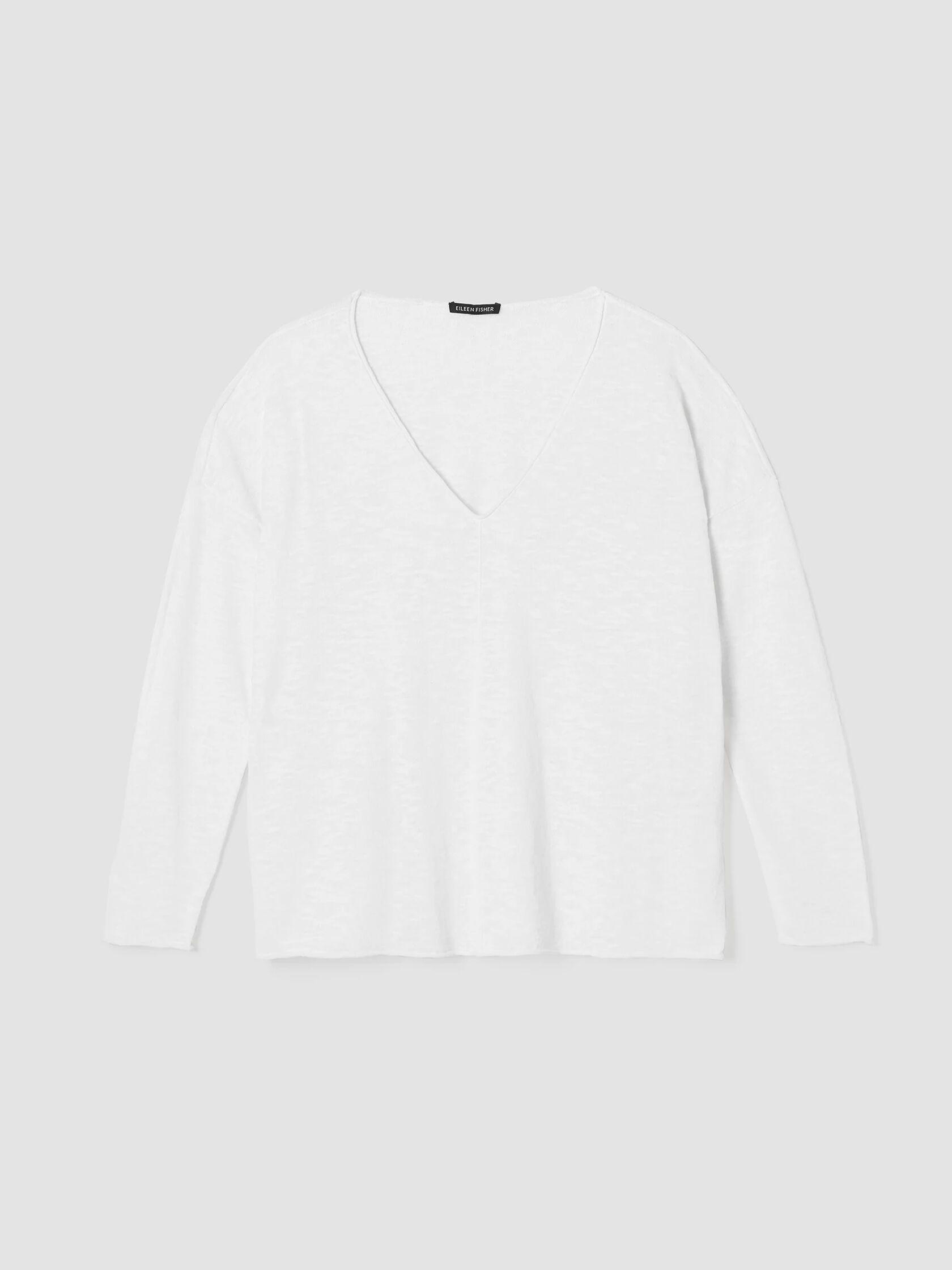 Organic Linen Cotton Slub V-Neck Top