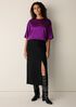 Stretch Silk Charmeuse Round Neck Top