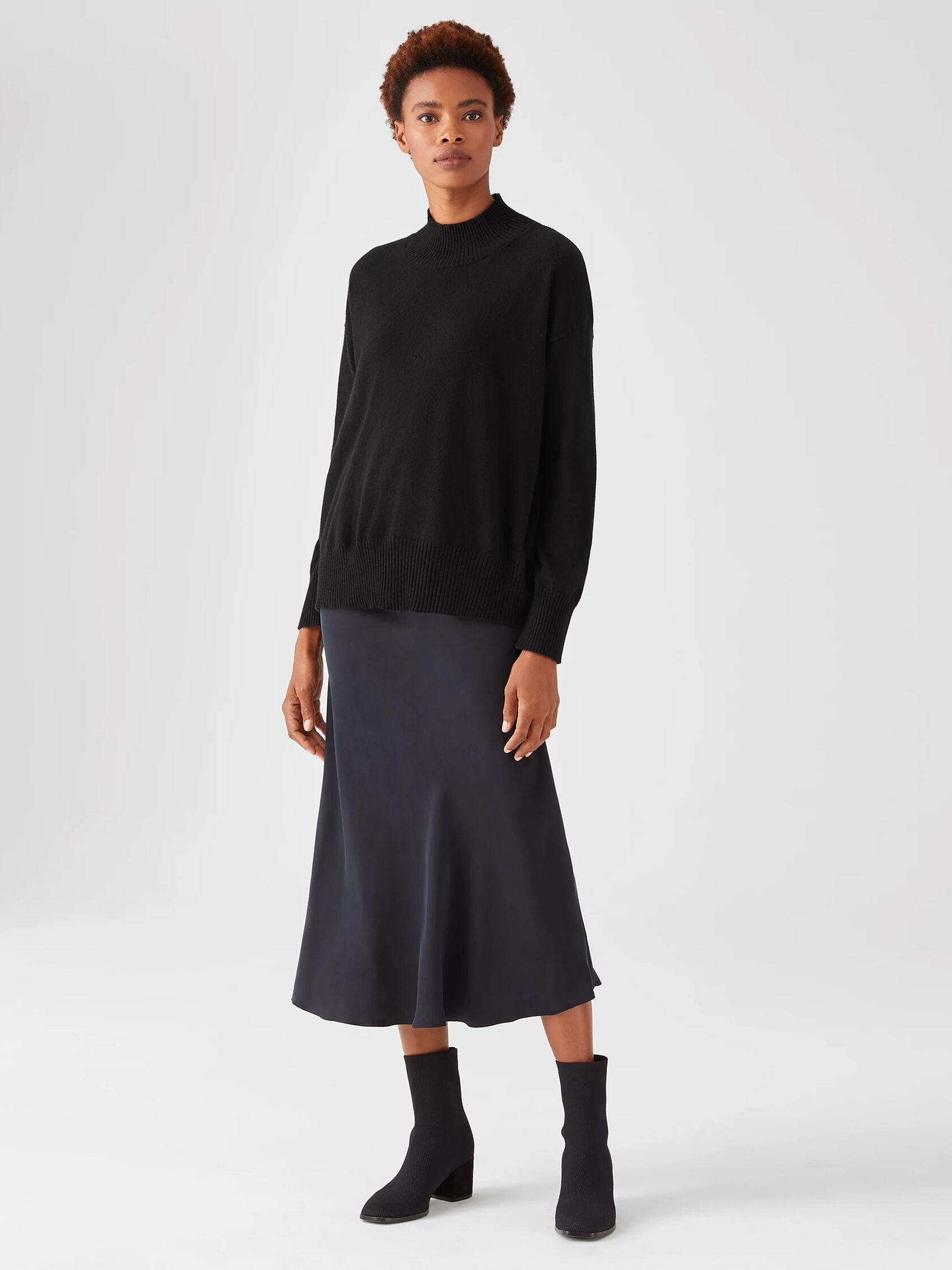 Italian Cashmere Mock Neck Top