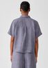 Washed Organic Linen Delave Short-Sleeve Shirt