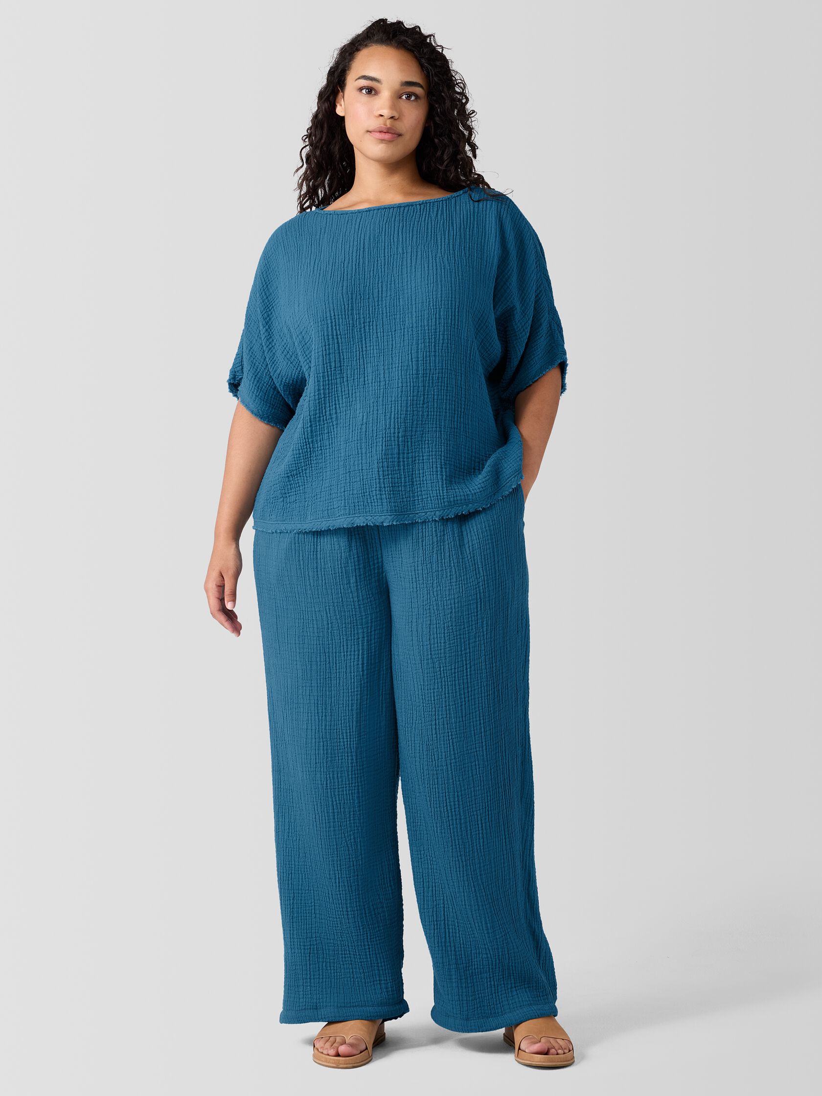 Organic Cotton Lofty Gauze Straight Pant