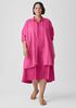 Organic Handkerchief Linen Classic Collar Long Shirt
