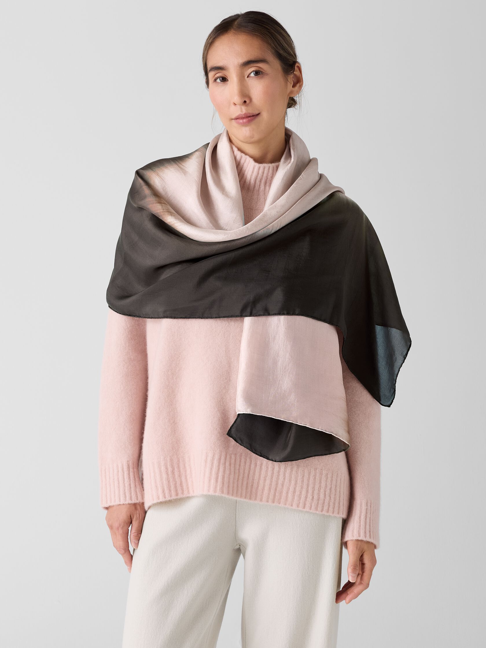 Hand-Dyed Abstract Silk Scarf