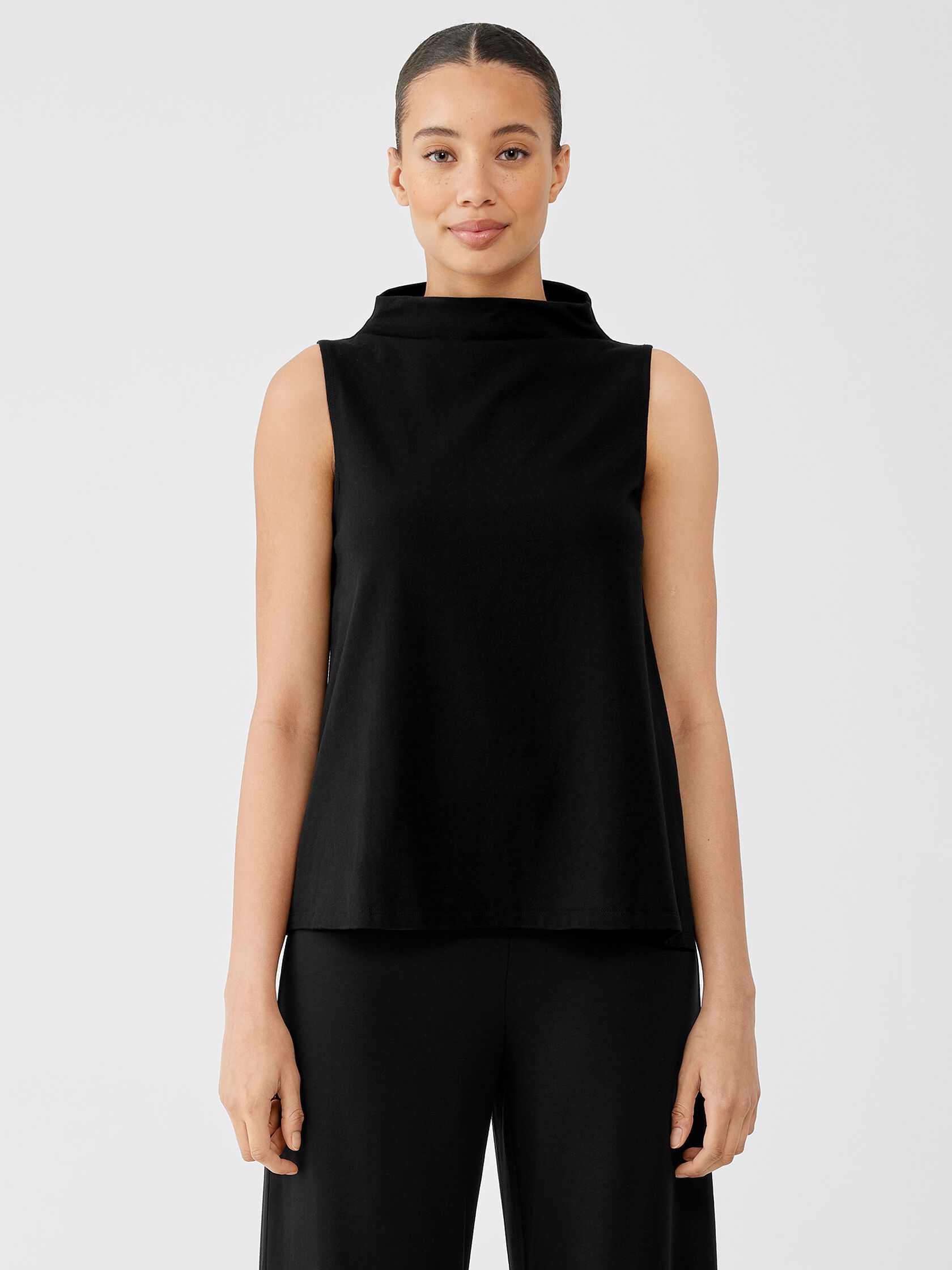 Traceable Cotton Jersey Funnel Neck Tank