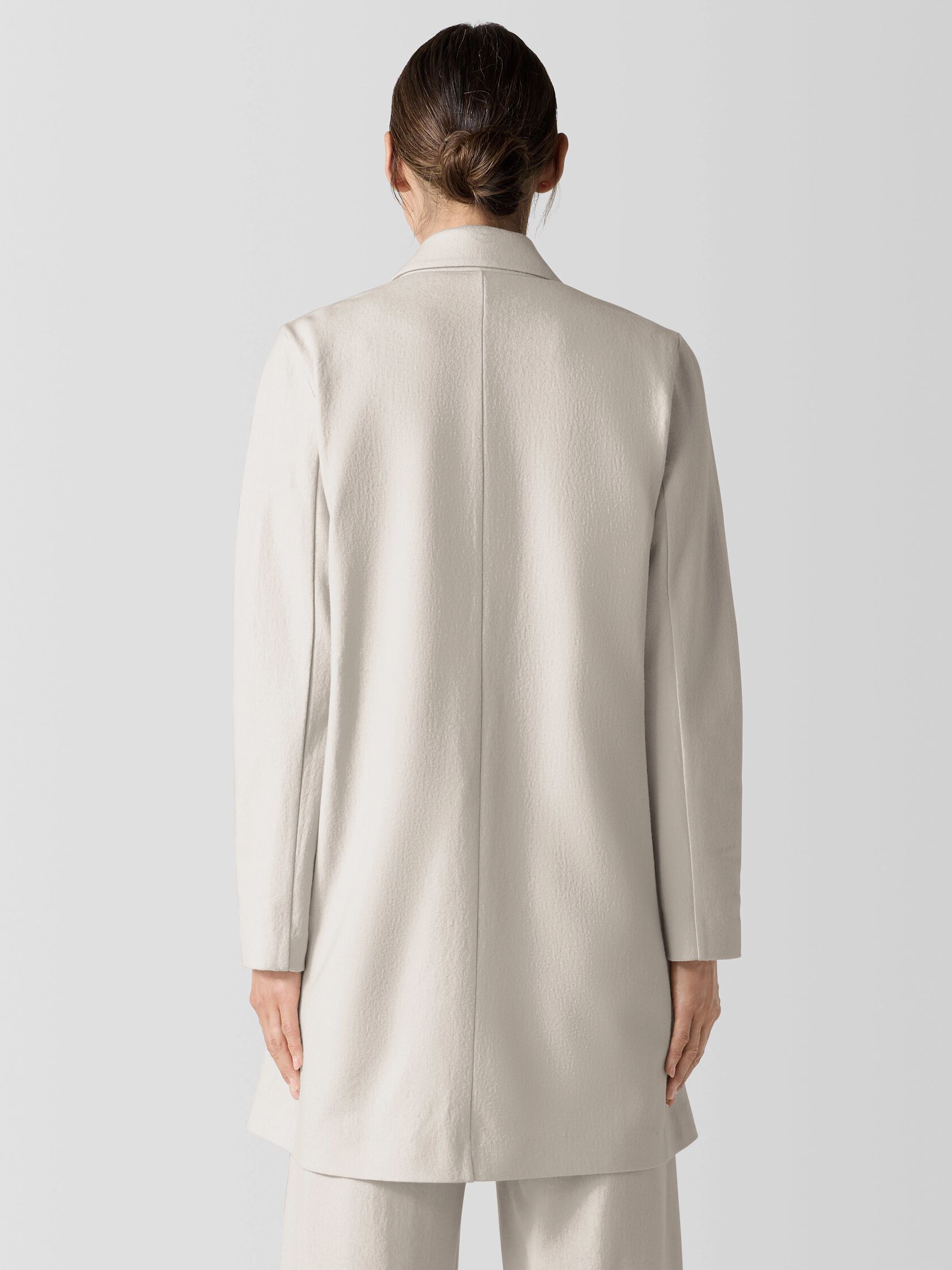 Felted Wool Jersey Long Blazer in Regenerative Wool