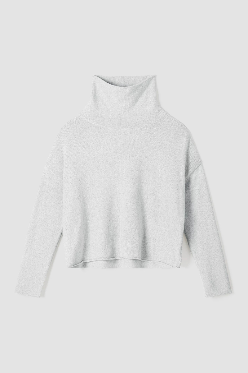 Cotton and Recycled Cashmere Turtleneck Box-Top