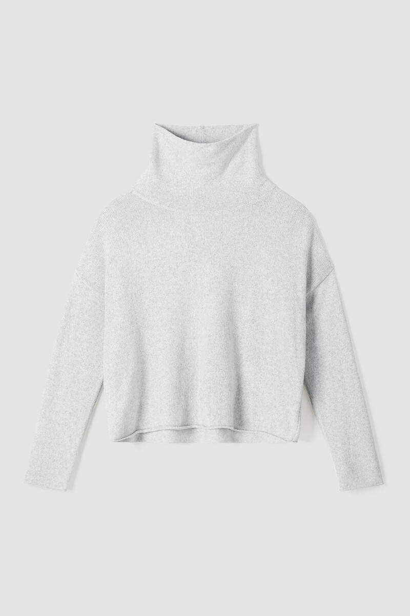Cotton and Recycled Cashmere Turtleneck Box-Top Cotton and Recycled Cashmere Turtleneck Box-Top