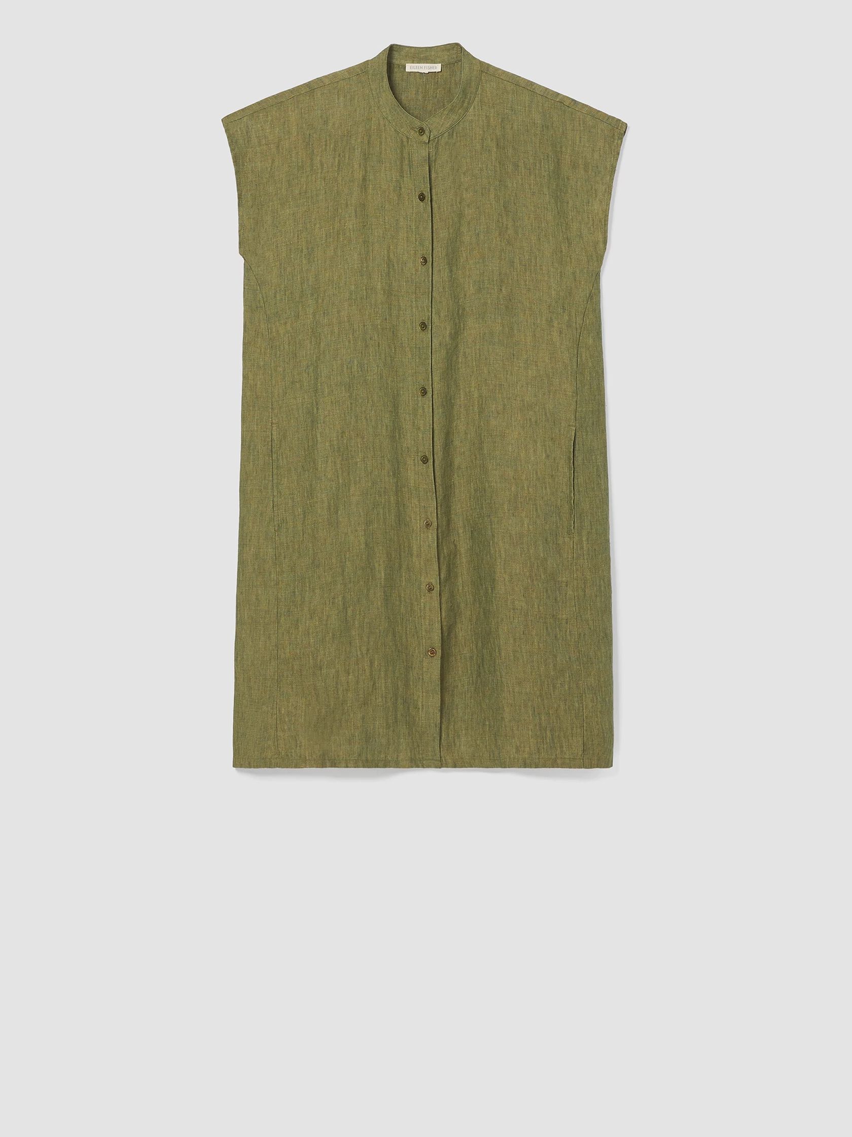 Washed Organic Linen Delave Shirtdress EILEEN FISHER