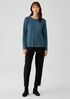 Stretch Jersey Knit Crew Neck Top