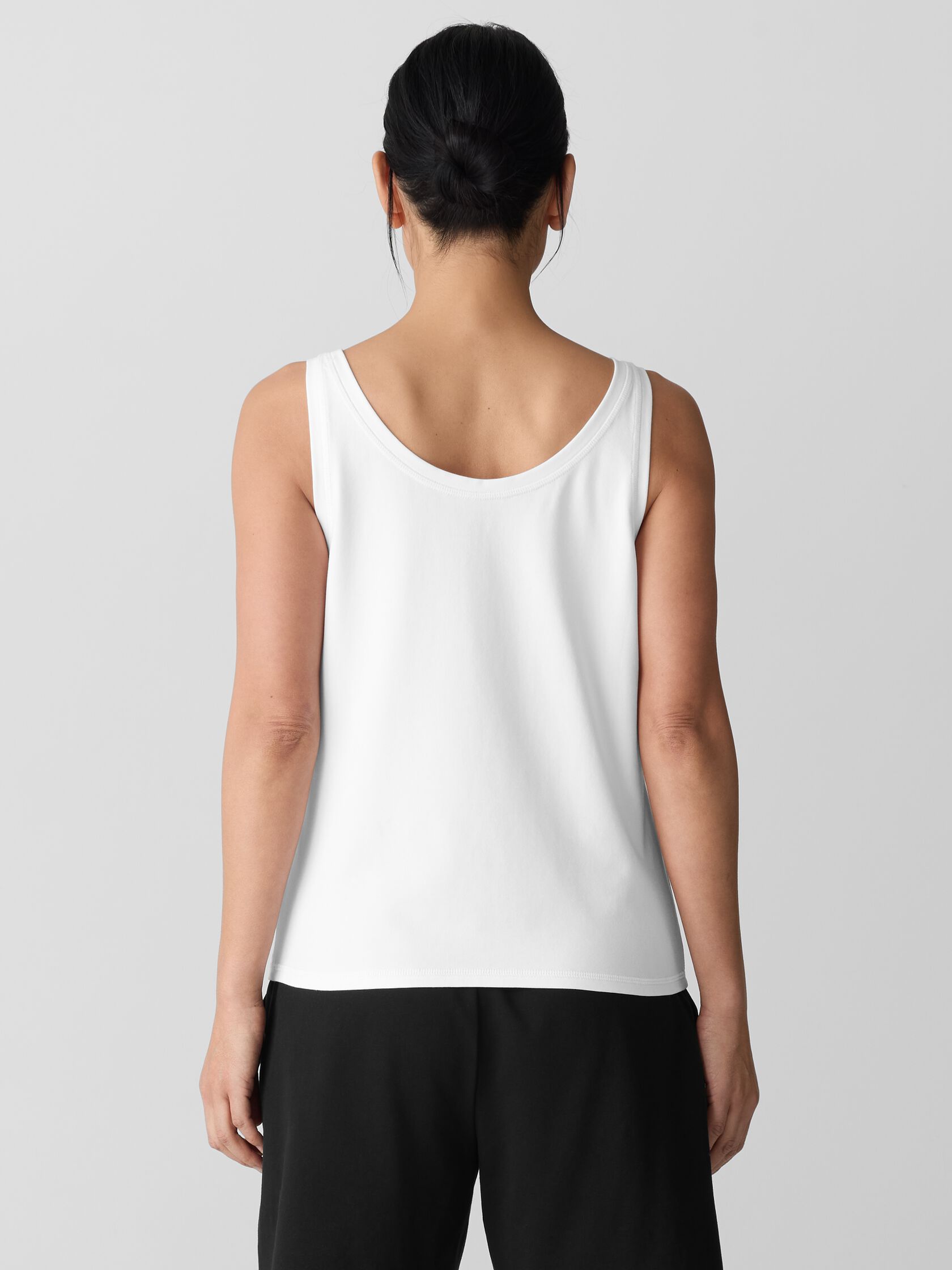 Pima Cotton Stretch Jersey Scoop Neck Tank