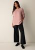 Organic Cotton Fluff Crew Neck Long Top
