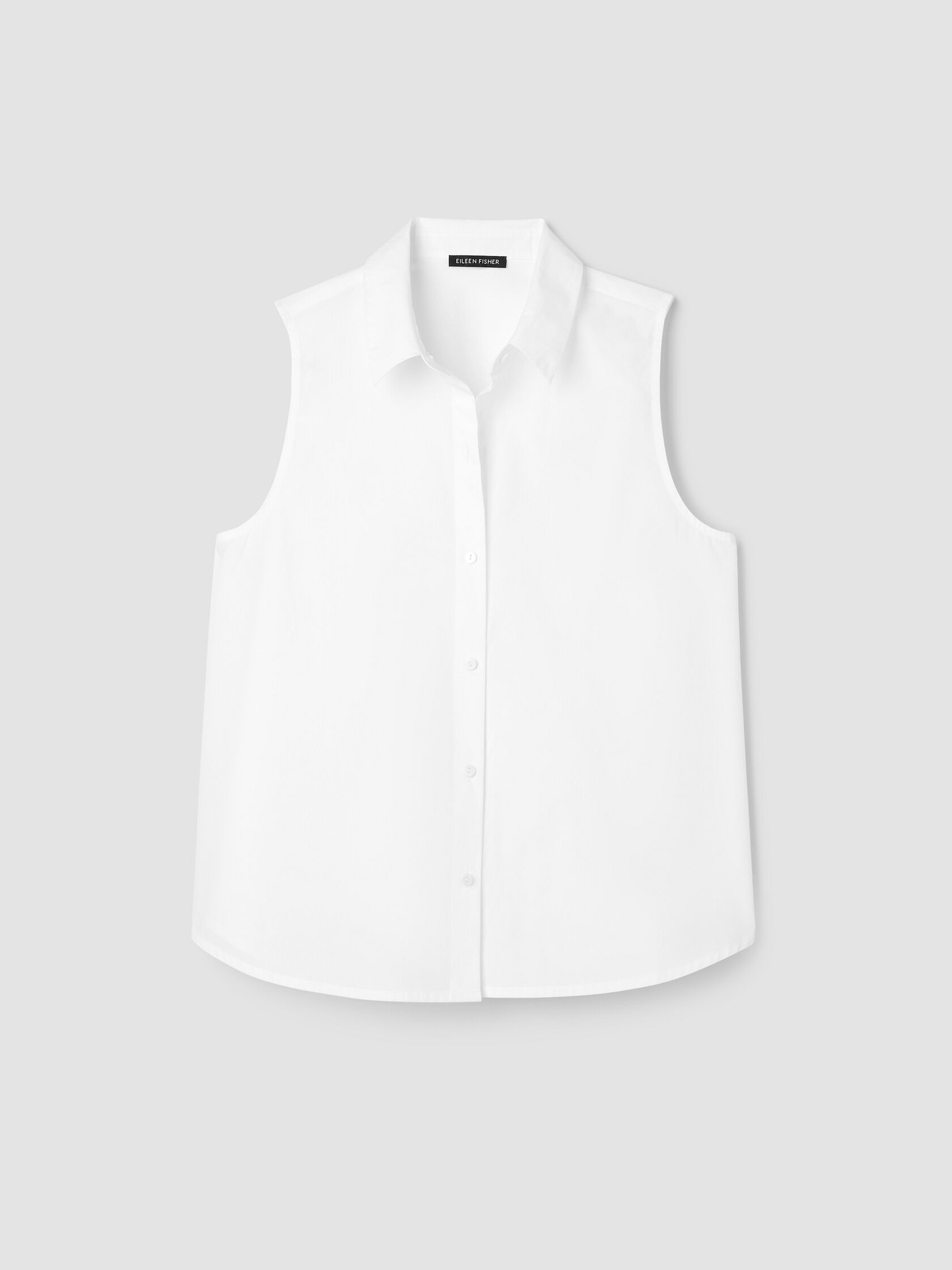 Organic Cotton Poplin Classic Collar Sleeveless Shirt