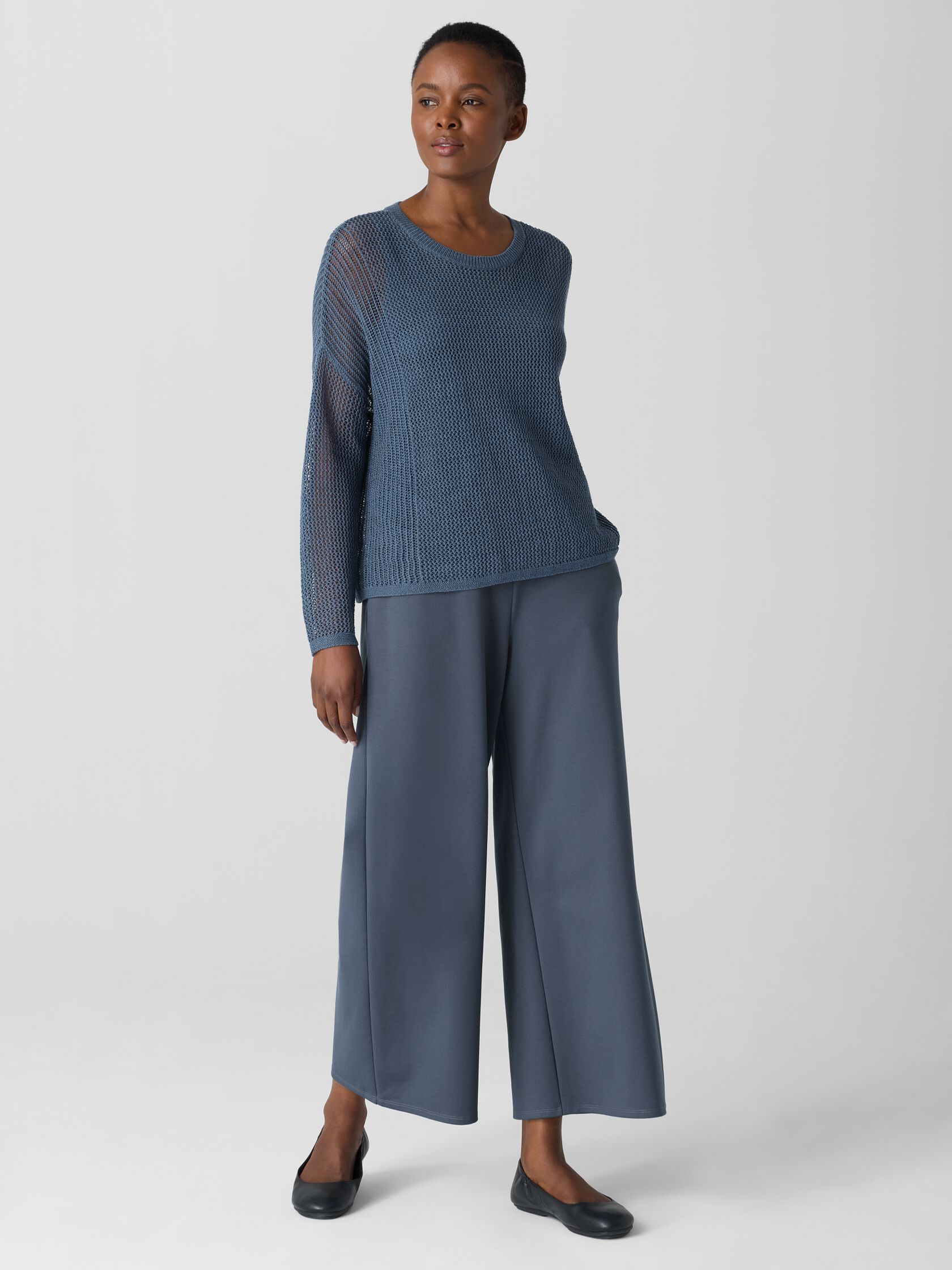 Lightweight Ponte Wide-Leg Pant