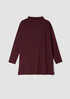 Stretch Jersey Knit Funnel Neck Long Top