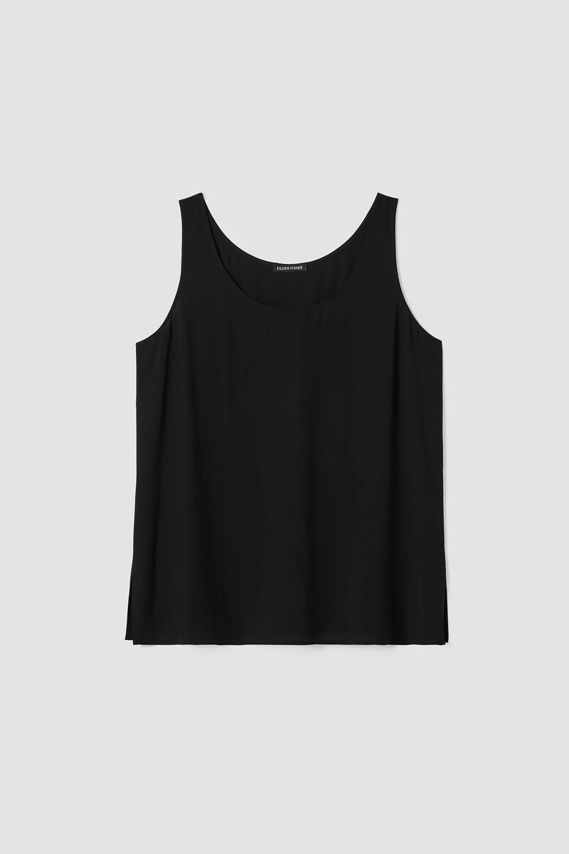 Silk Georgette Crepe Scoop Neck Tank Silk Georgette Crepe Scoop Neck Tank
